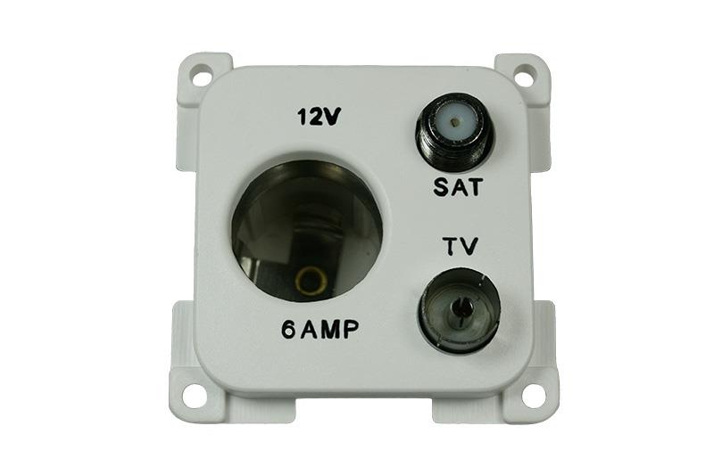 C-LINE PRISE 12V + ANT + SAT BLANC, colour packaging